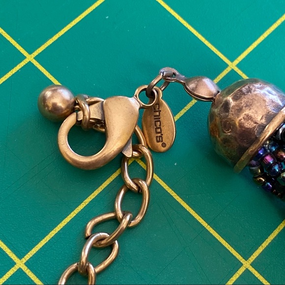 Chico's 16 Strands of Prismatic Beads Gold Tone Chain - Picture 4 of 4